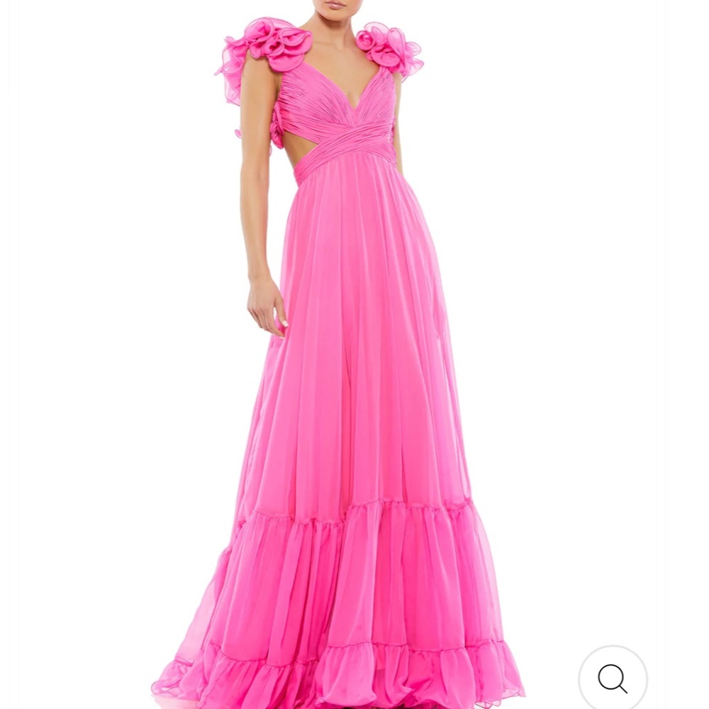 Jovani Pink Ruffle Chiffon Gown
